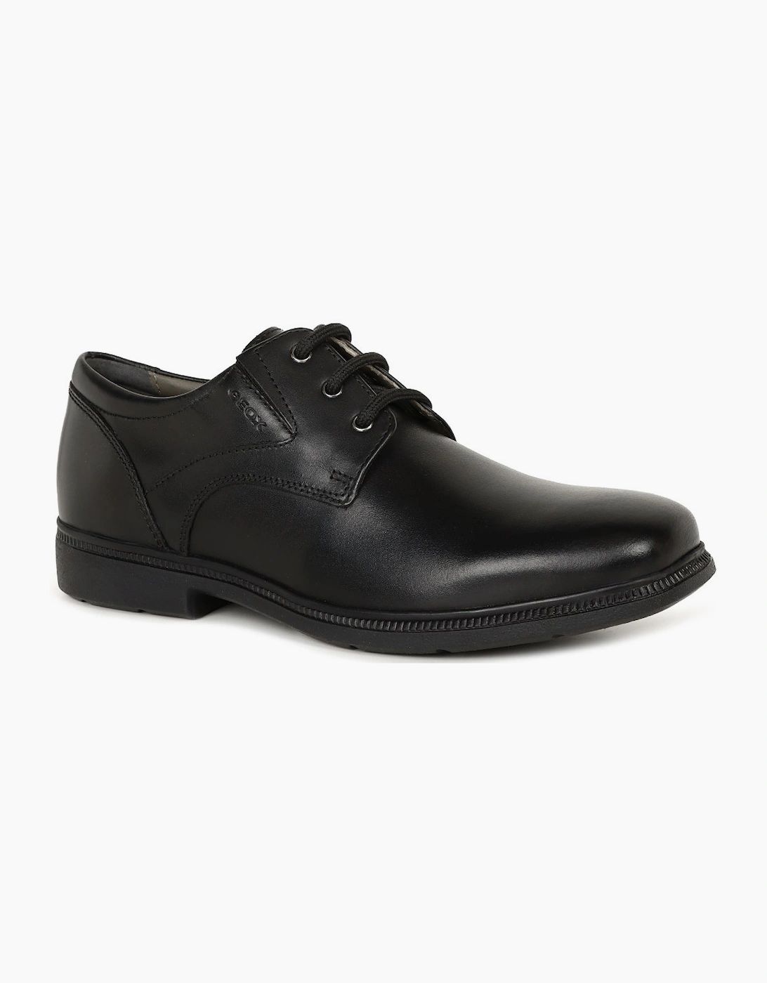 Geox Boy's Junior Federico Plain Boys Senior School Shoes - Black - Size, F (Standard)/4 (older)
