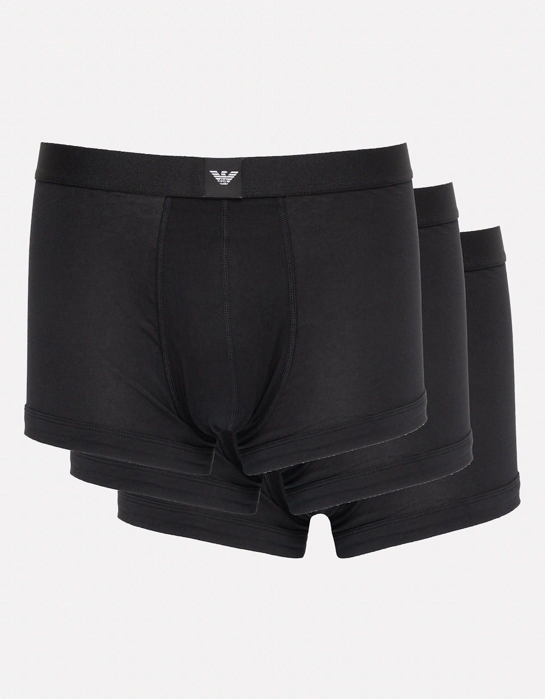 3 Pack Mens Trunks with Eagle Logo Label - Black/Black/Black MC061, 2 of 1