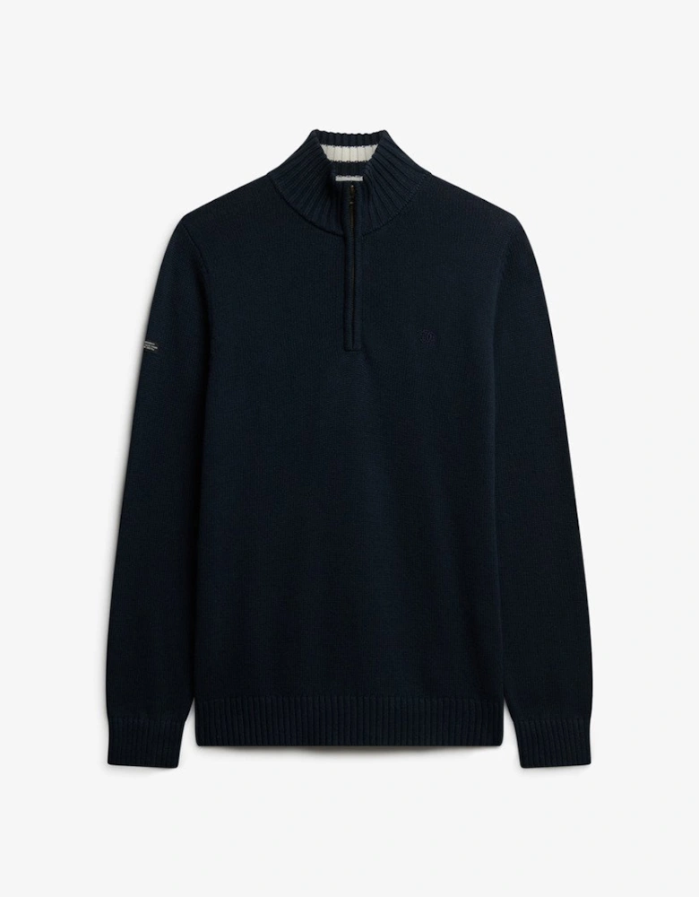 Men's Cotton Half Zip Knit Navy