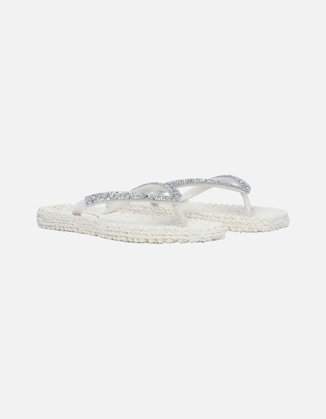 Creme flip flop with rhinestones, 2 of 1
