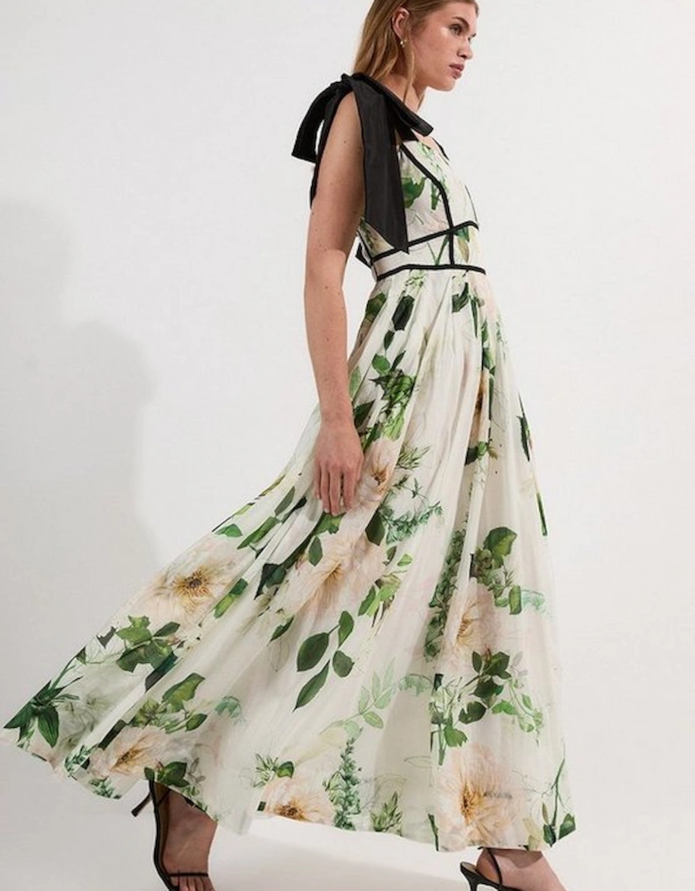 Lydia Millen Tall Floral Silk Cotton Woven Strappy Dress