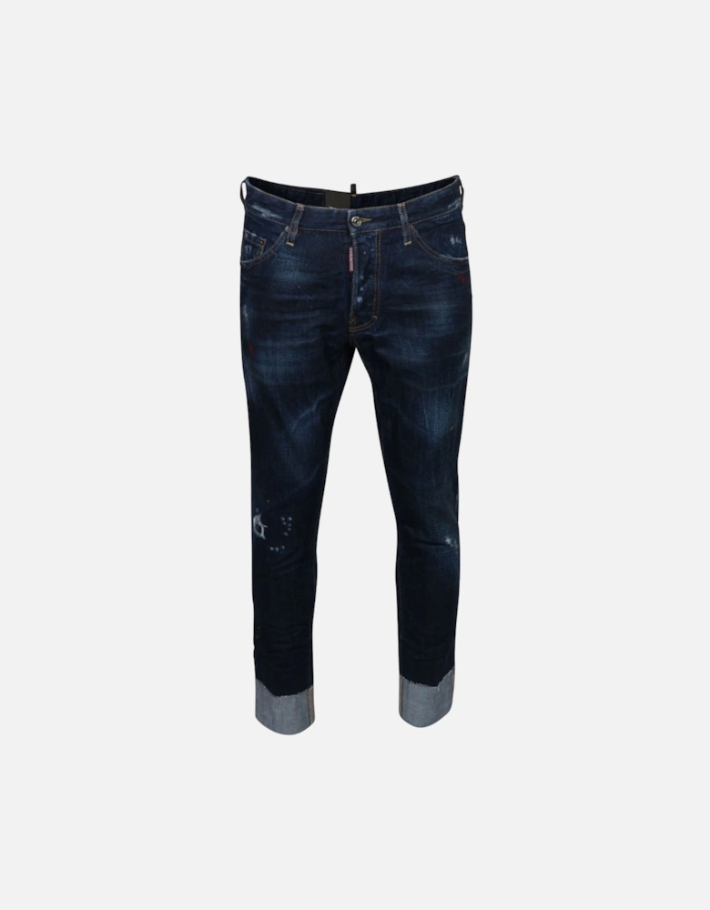 Cool Guy Cropped Dark Blue Denim Pants