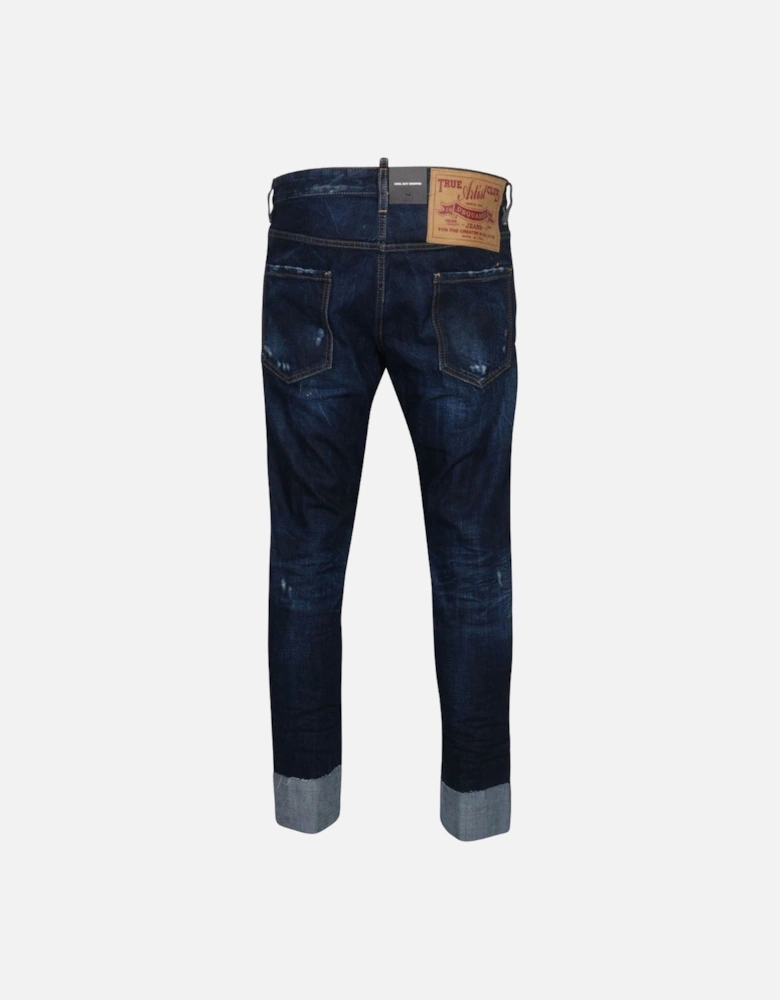 Cool Guy Cropped Dark Blue Denim Pants