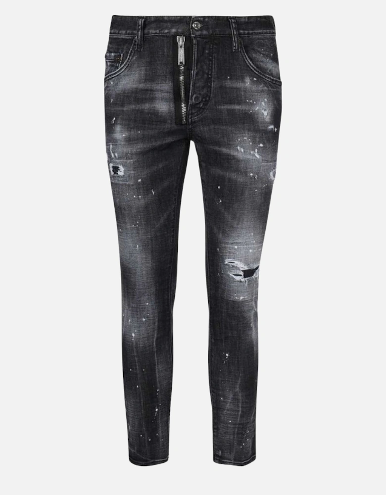 Skater Jean Black Faded Denim Pants