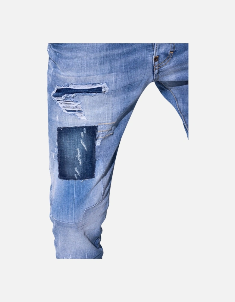 Skater Jean Blue Patch Denim Pants