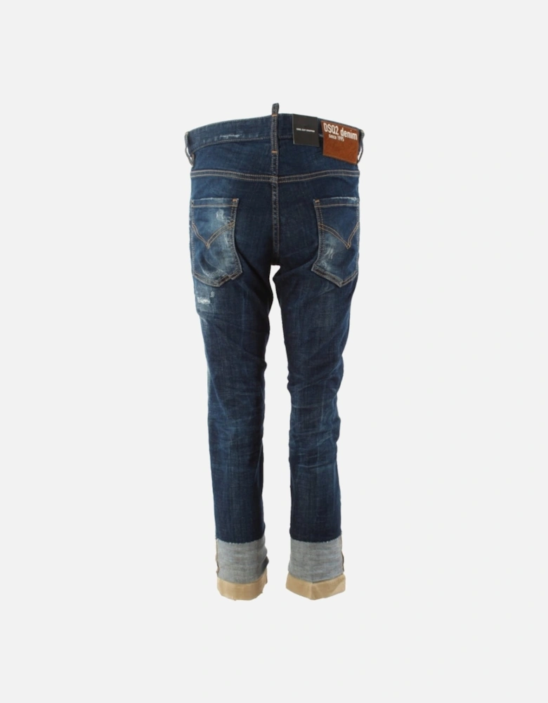 Cool Guy Cropped Dark Blue Denim Pants