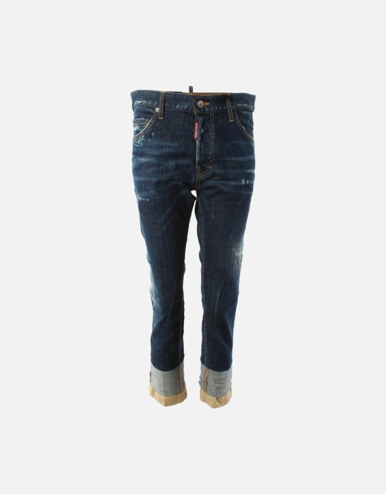 Cool Guy Cropped Dark Blue Denim Pants