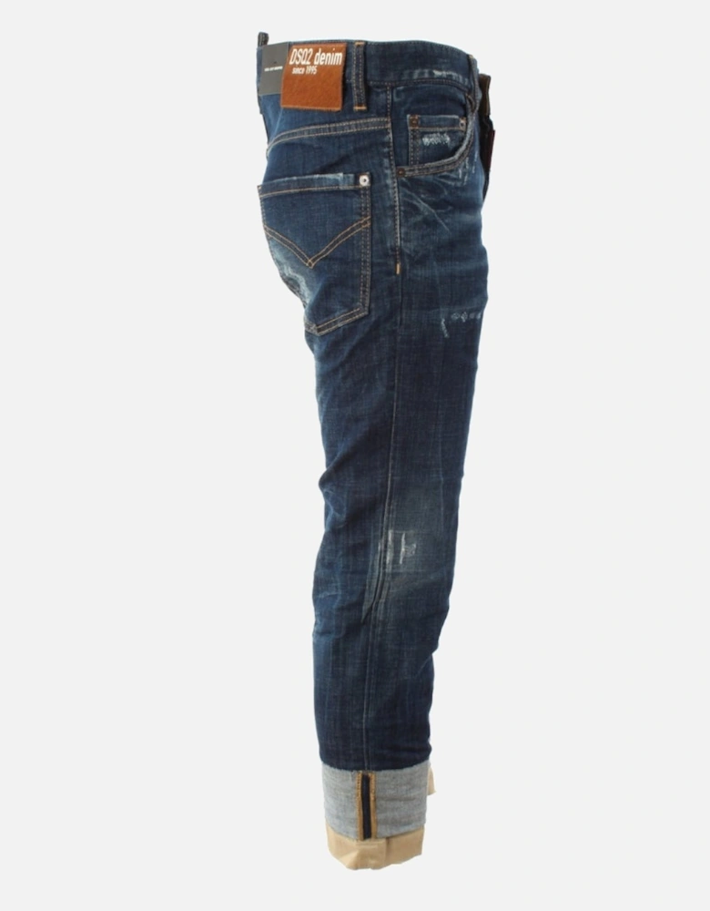 Cool Guy Cropped Dark Blue Denim Pants