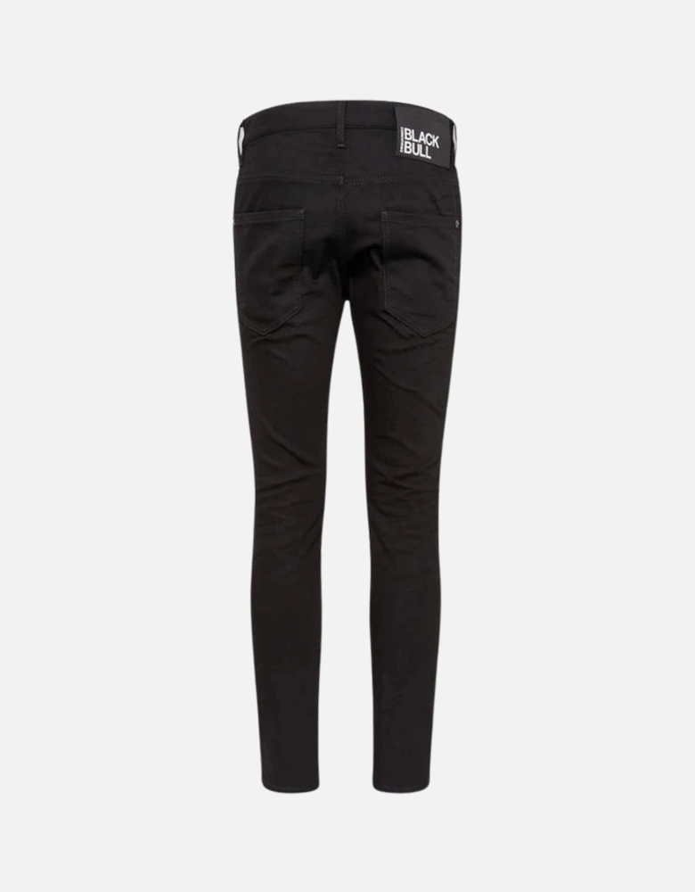 Black Bull Badge Black Denim Pants