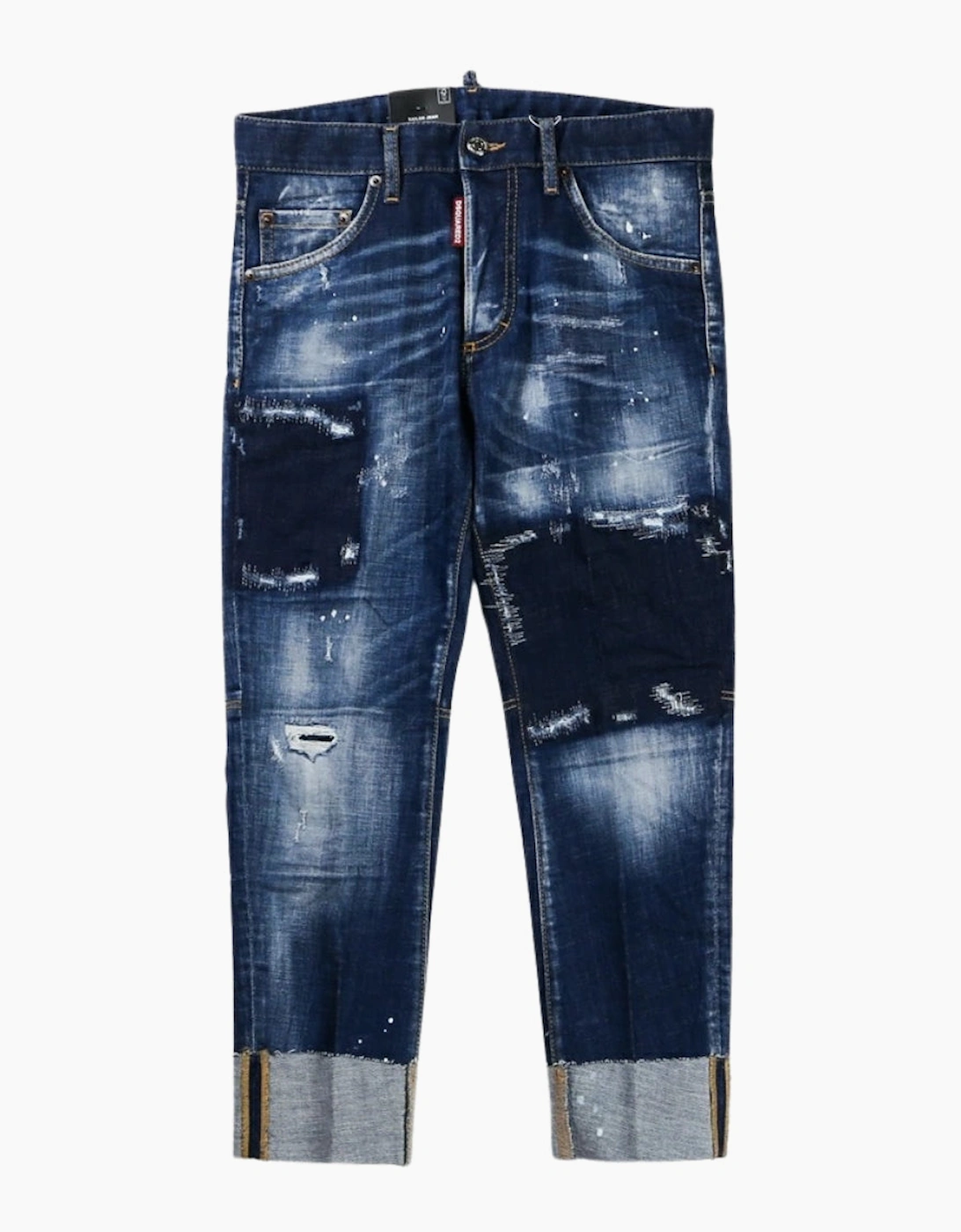 Dsquared2 Men's Navy Sailor Jean Dark Blue Patch Denim Pants  34/32 W34
