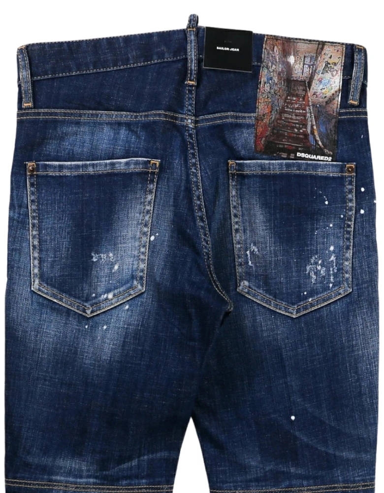 Sailor Jean Dark Blue Patch Denim Pants