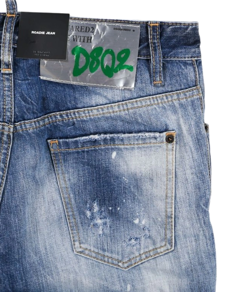 Roadie Jean Blue Distressed Denim Pants