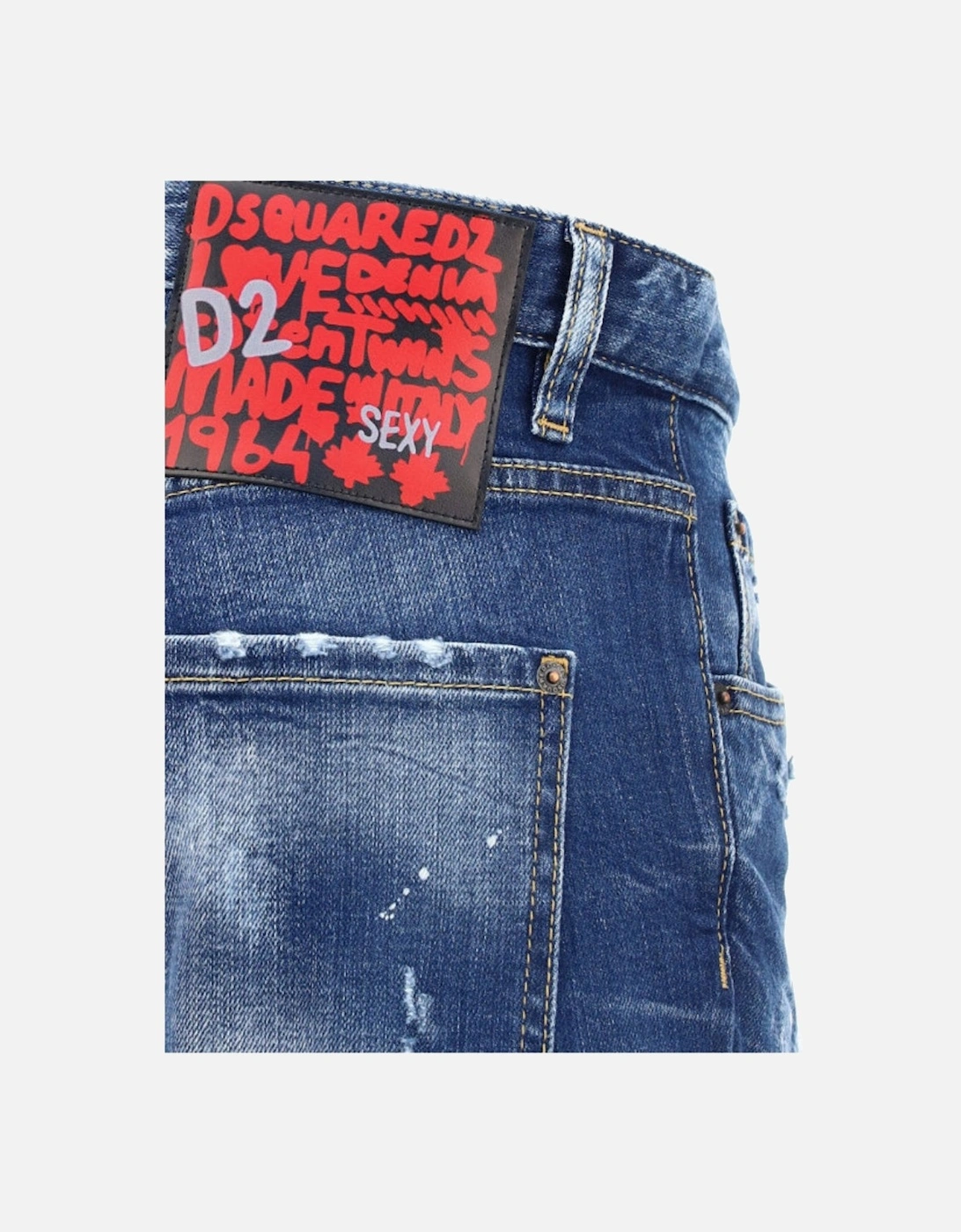 Sailor Jean Paint Splatter Dark Blue Denim Pants