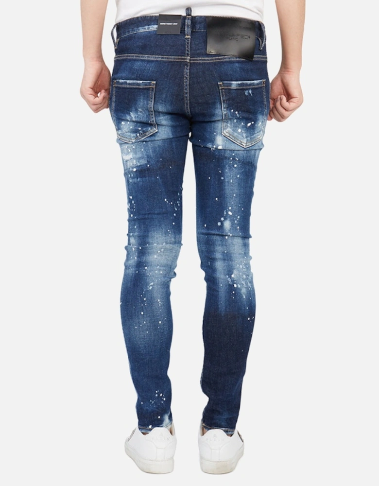 Super Twinky Jean Blue Paint Splatter Jeans