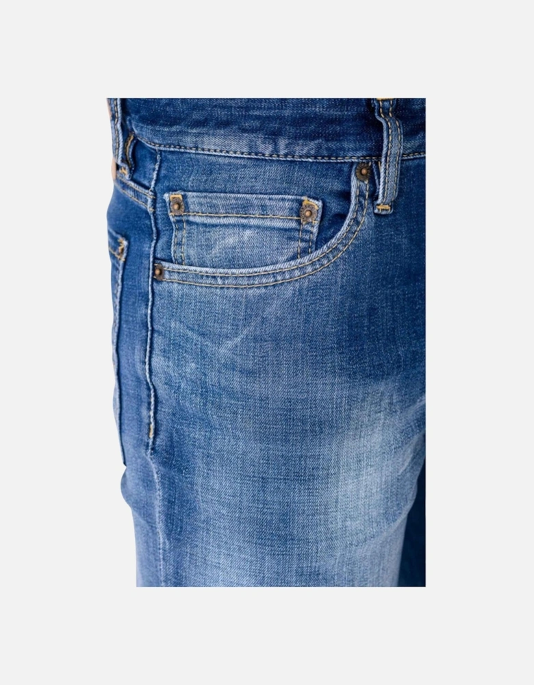 Slim Cropped Jean Blue Denim Pants