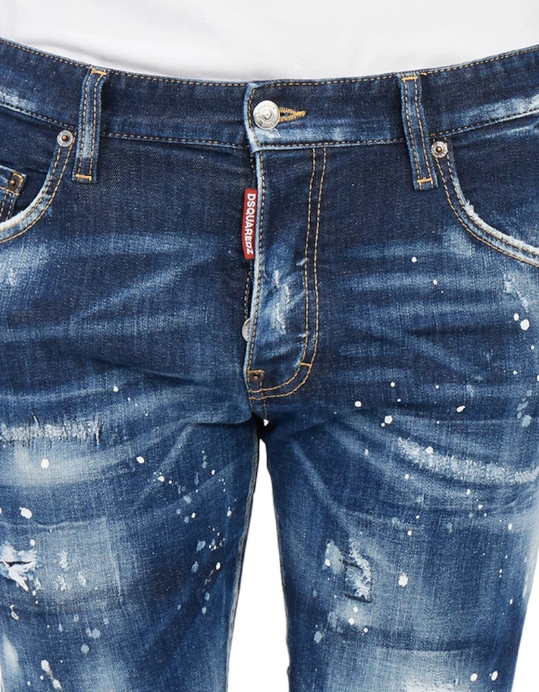 Super Twinky Jean Blue Paint Splatter Jeans