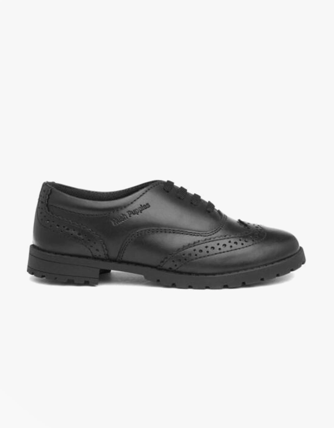 Hush Puppies Girl's Hush Puppies EADIE JUNIOR Girls Leather Oxford School Shoes - Black