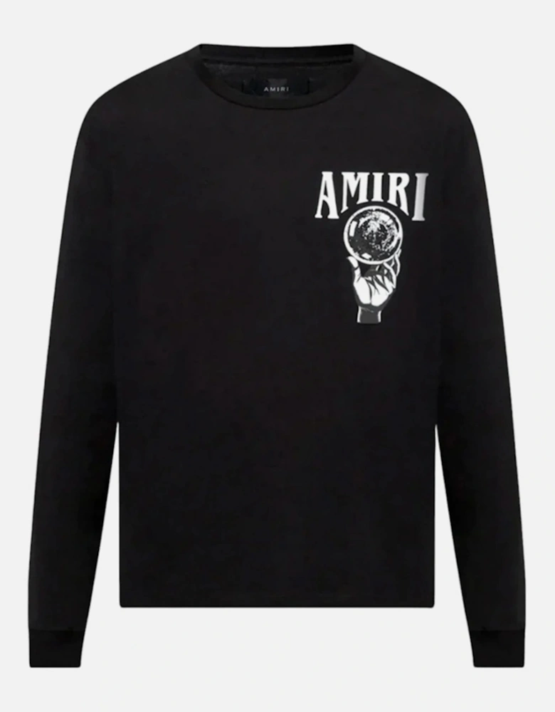 CRYSTAL BALL LONG SLEEVE TEE BLACK