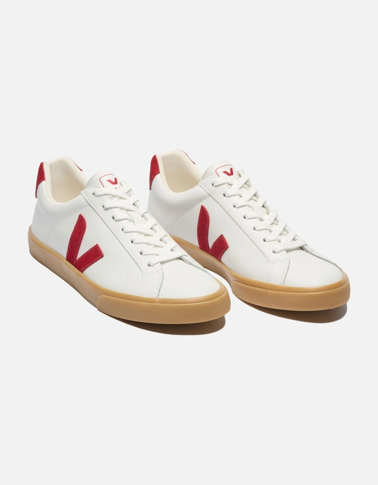 ESPLAR LOGO LEATHER TRAINER WHITE_PEPPER_NATURAL