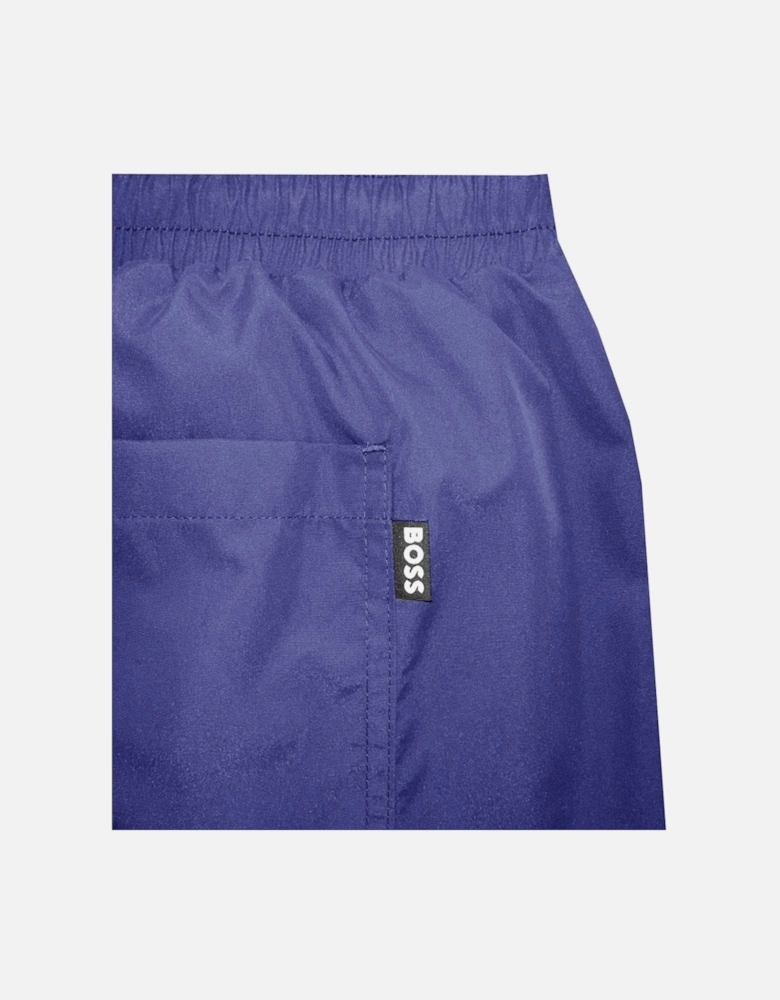 Men's Navy Roman Swim Shorts With Gold Logo