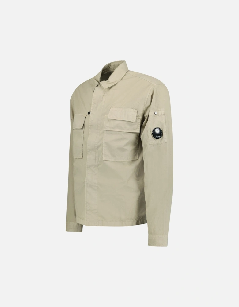 Organic Gabardine Utility Lens Shirt in Beige