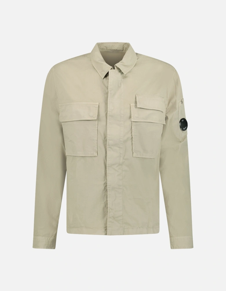 Organic Gabardine Utility Lens Shirt in Beige