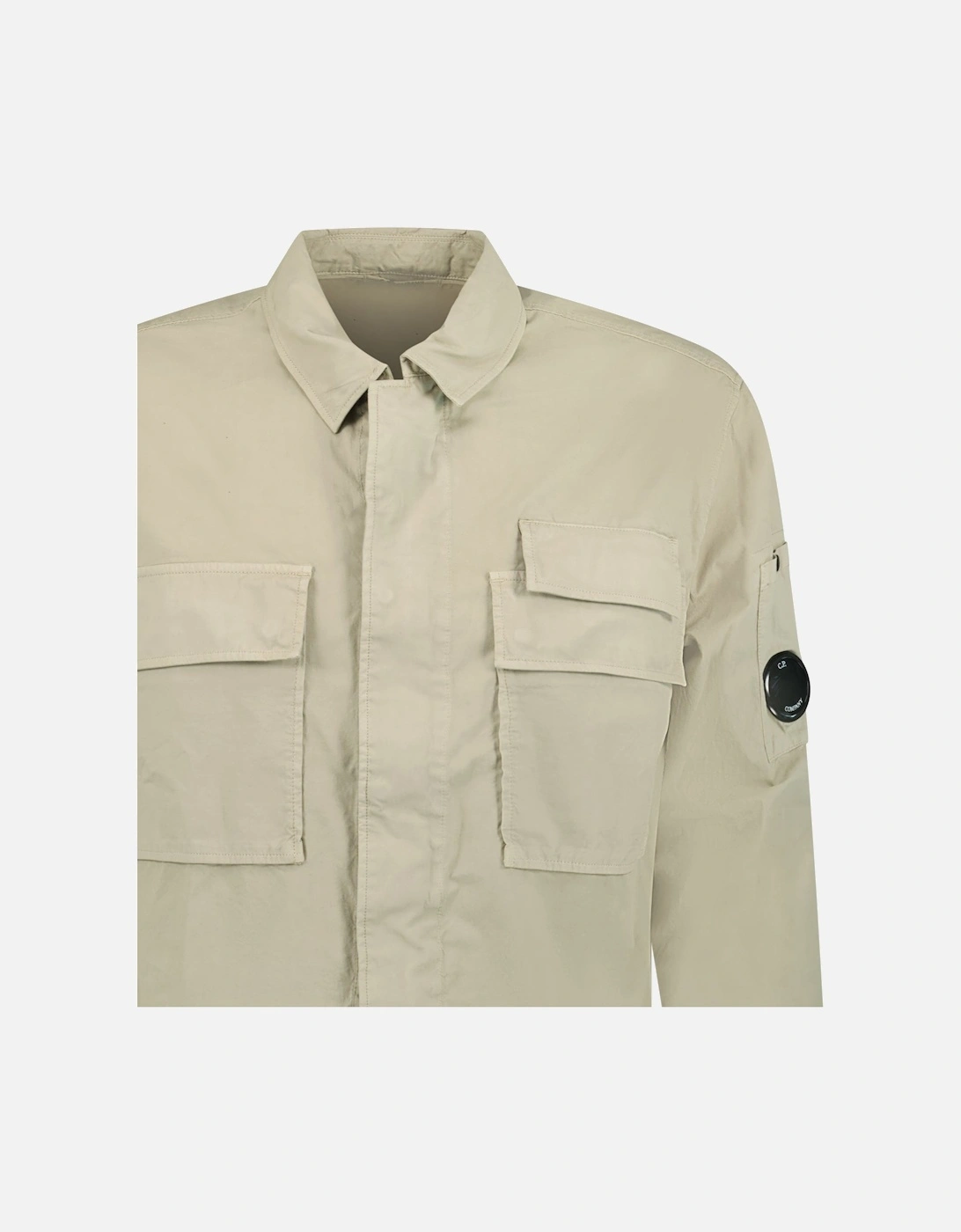 Organic Gabardine Utility Lens Shirt in Beige