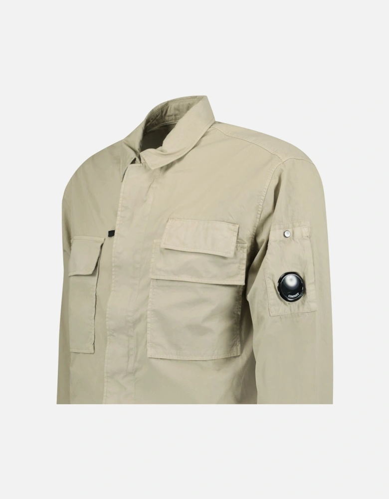 Organic Gabardine Utility Lens Shirt in Beige