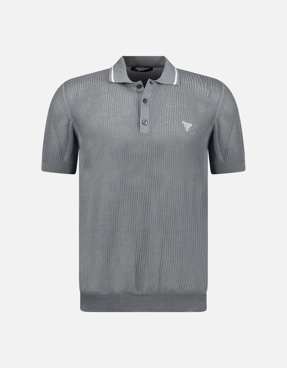 Knit Short Sleeve Polo Shirt in Grey, 4 of 3