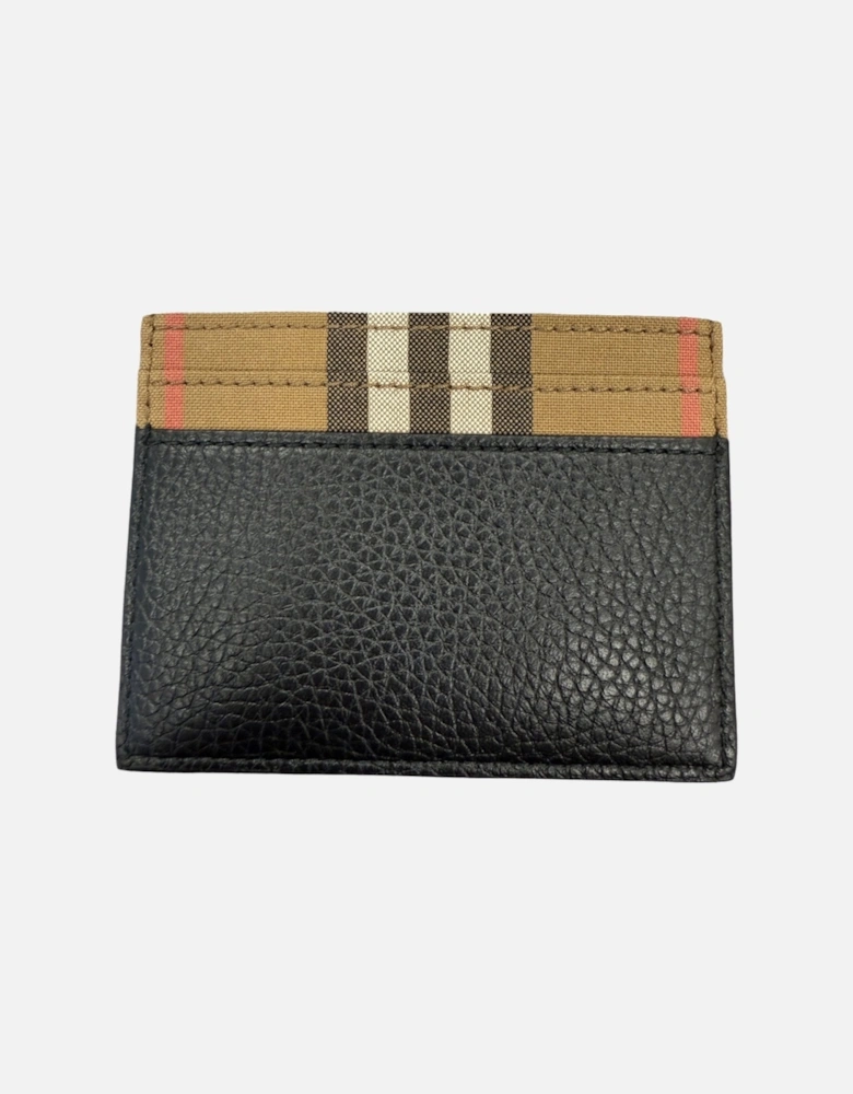Leather & Canvas Classic Check Card Holder