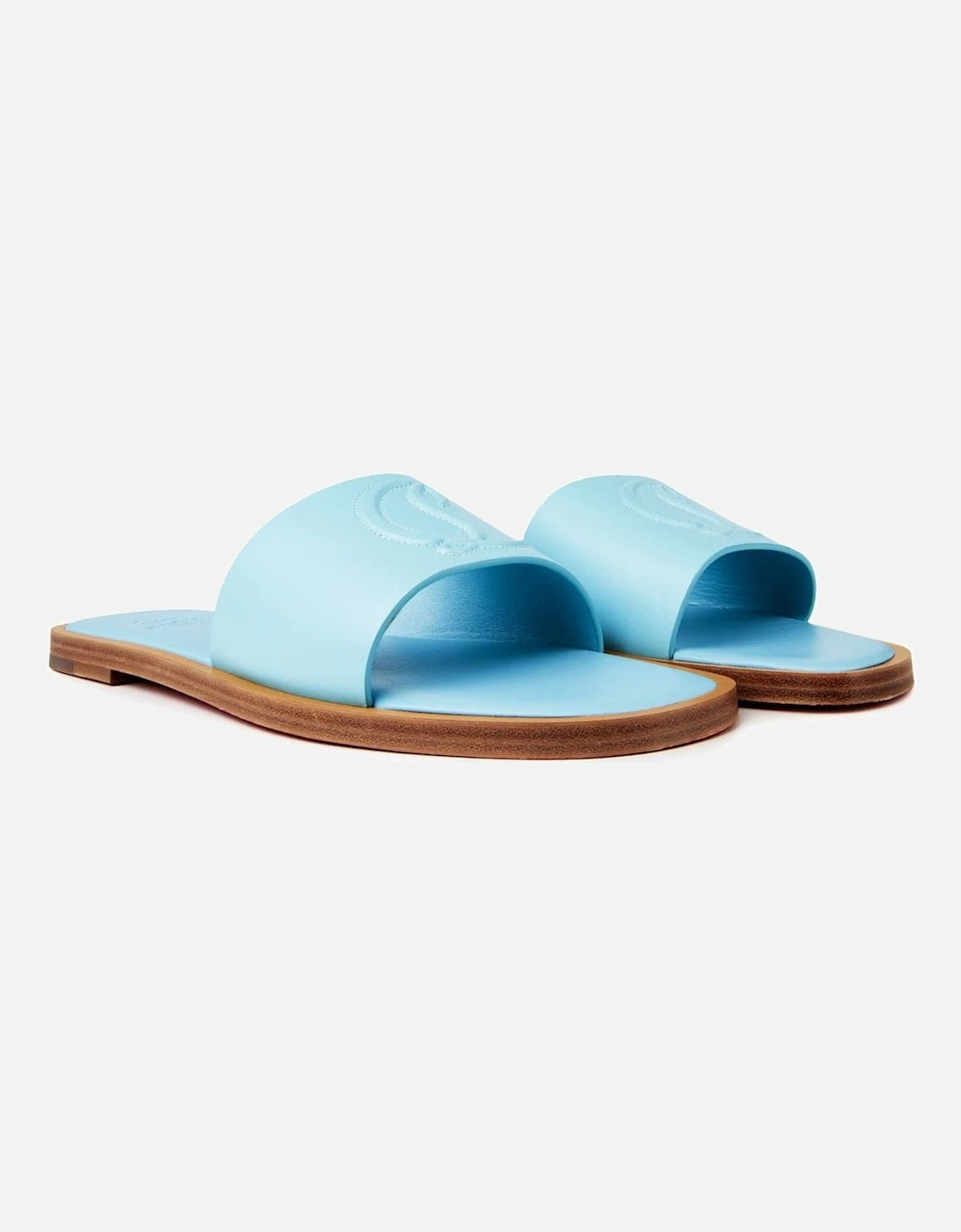 CL Embossed Leather Mules in Mineral Blue, 6 of 5