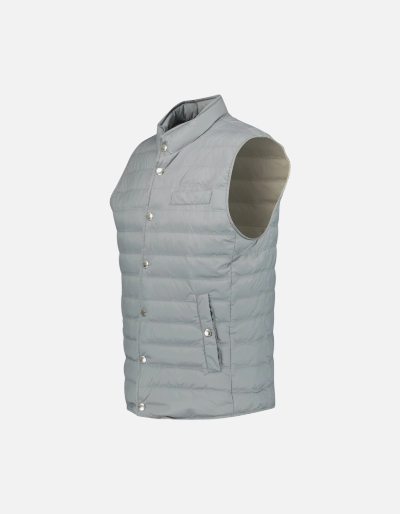 Button-Up Down Gilet Grey