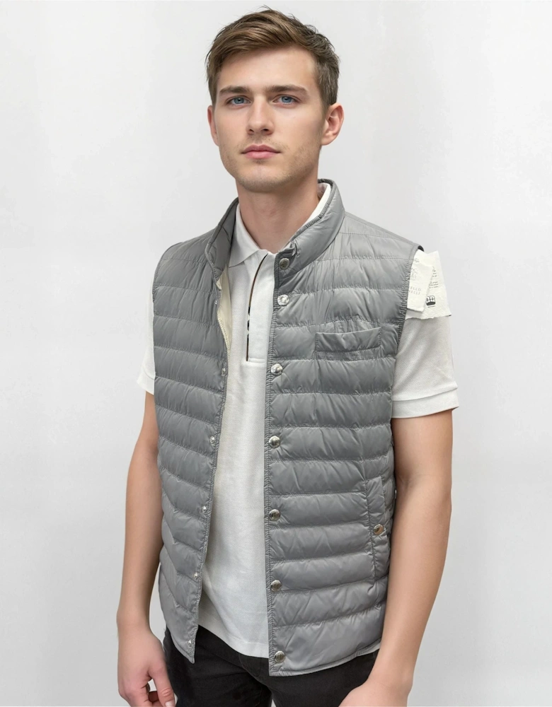 Button-Up Down Gilet Grey