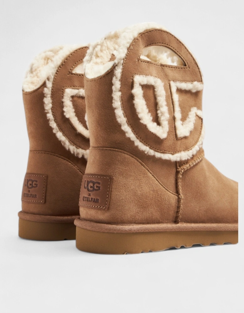 x Telfar Logo Mini Boot Chestnut