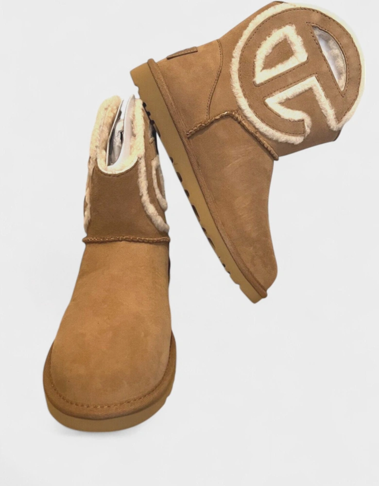 x Telfar Logo Mini Boot Chestnut