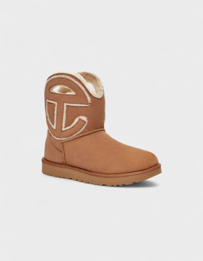 x Telfar Logo Mini Boot Chestnut