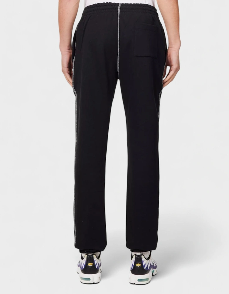 Contrast Stitch Joggers Black