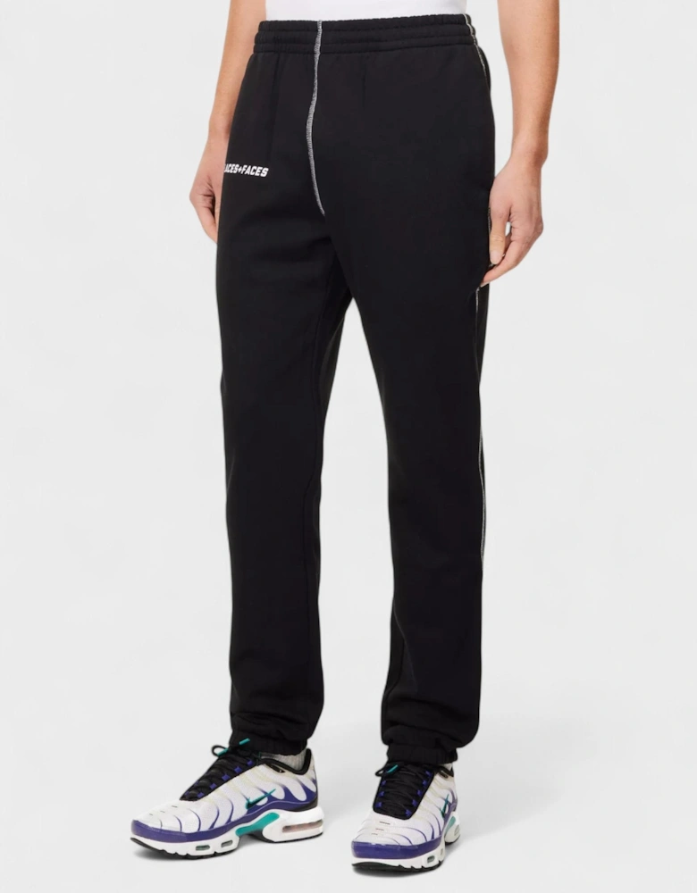 Contrast Stitch Joggers Black