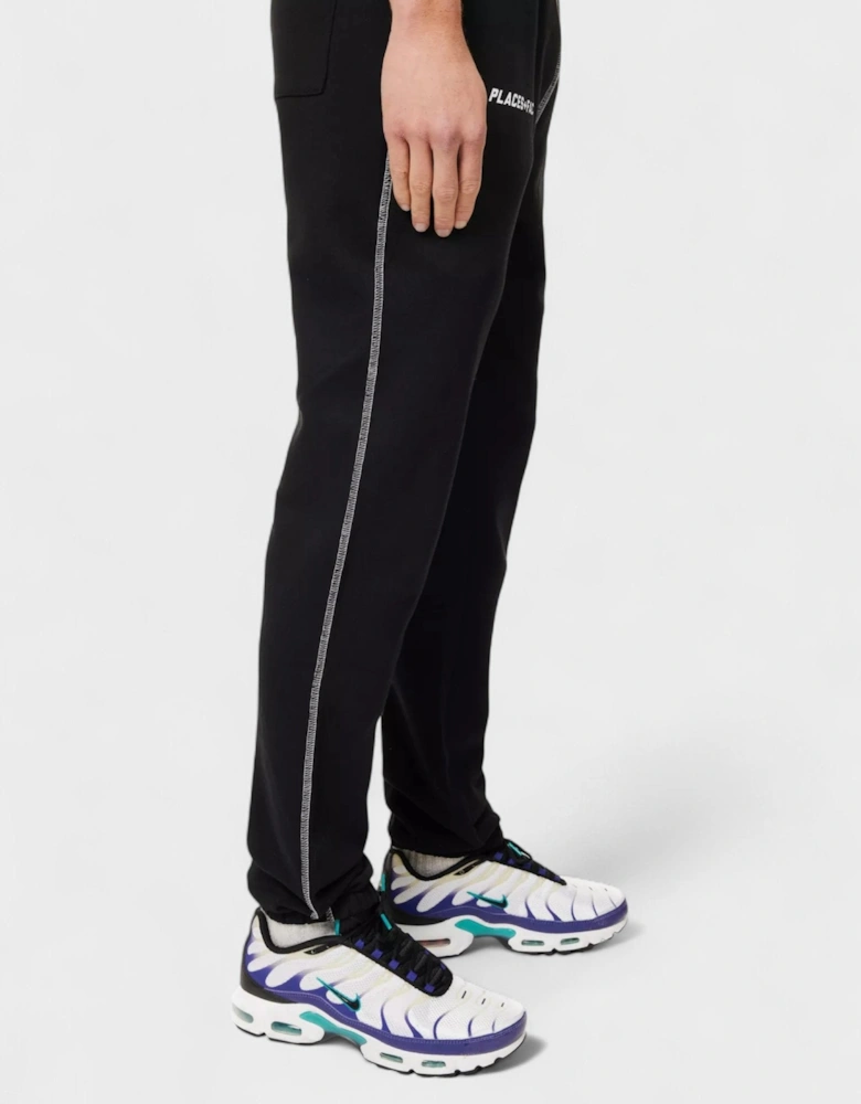 Contrast Stitch Joggers Black
