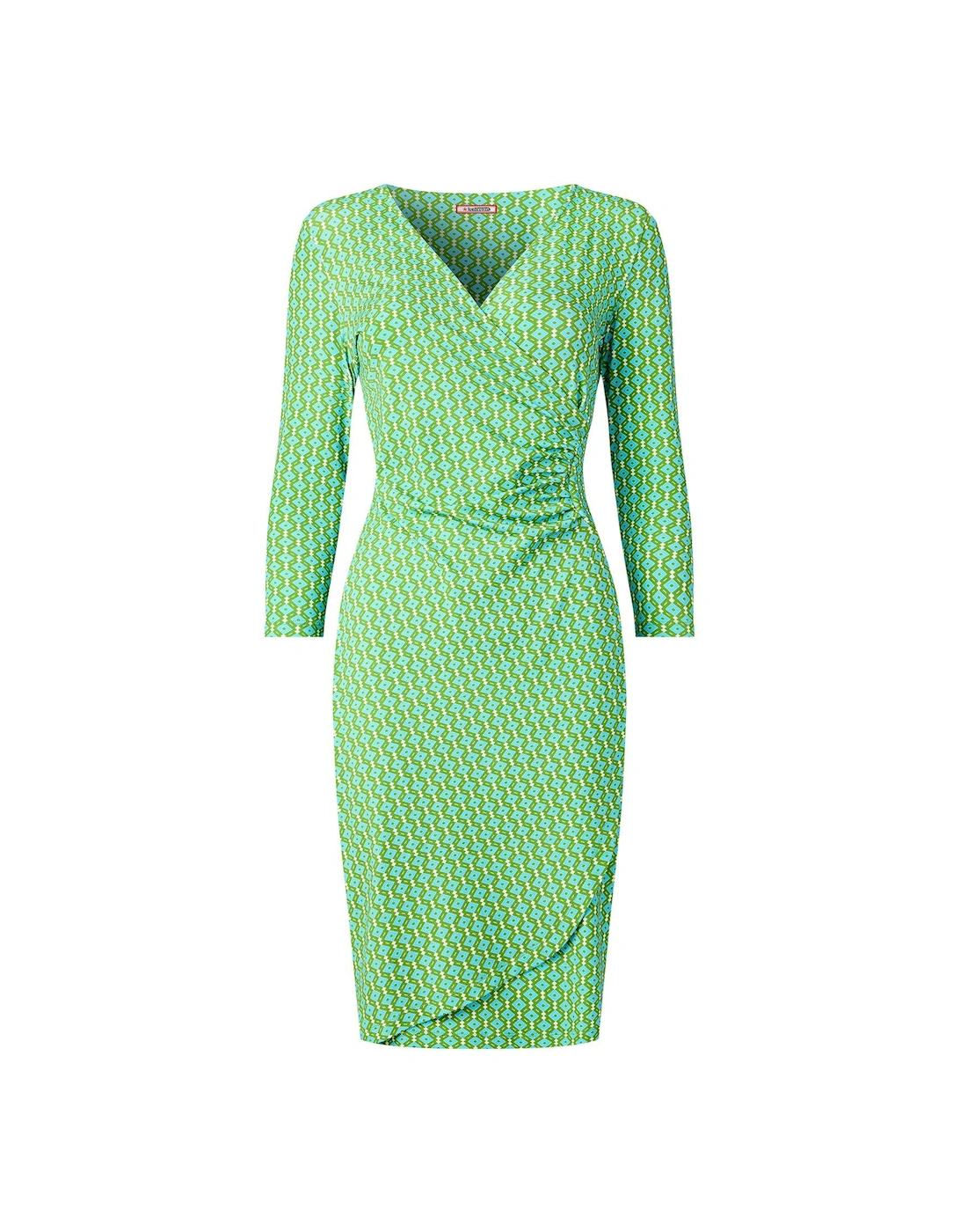 Gemma Geo Print Jersey Dress - Green