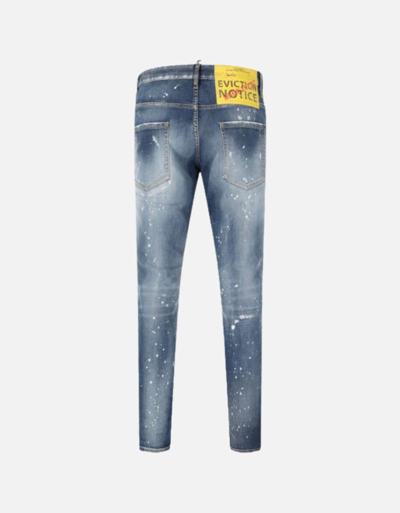 Skater Jean Eviction Notice Badge Blue Denim Pants