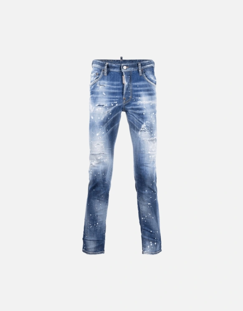 Skater Jean Eviction Notice Badge Blue Denim Pants