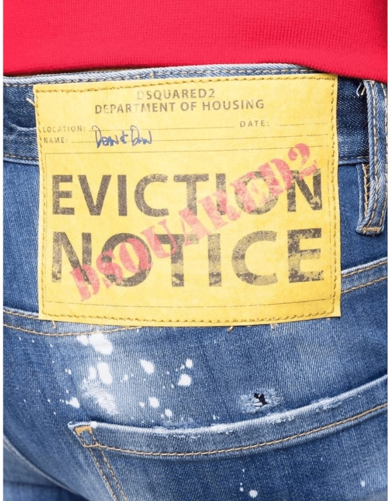 Skater Jean Eviction Notice Badge Blue Denim Pants