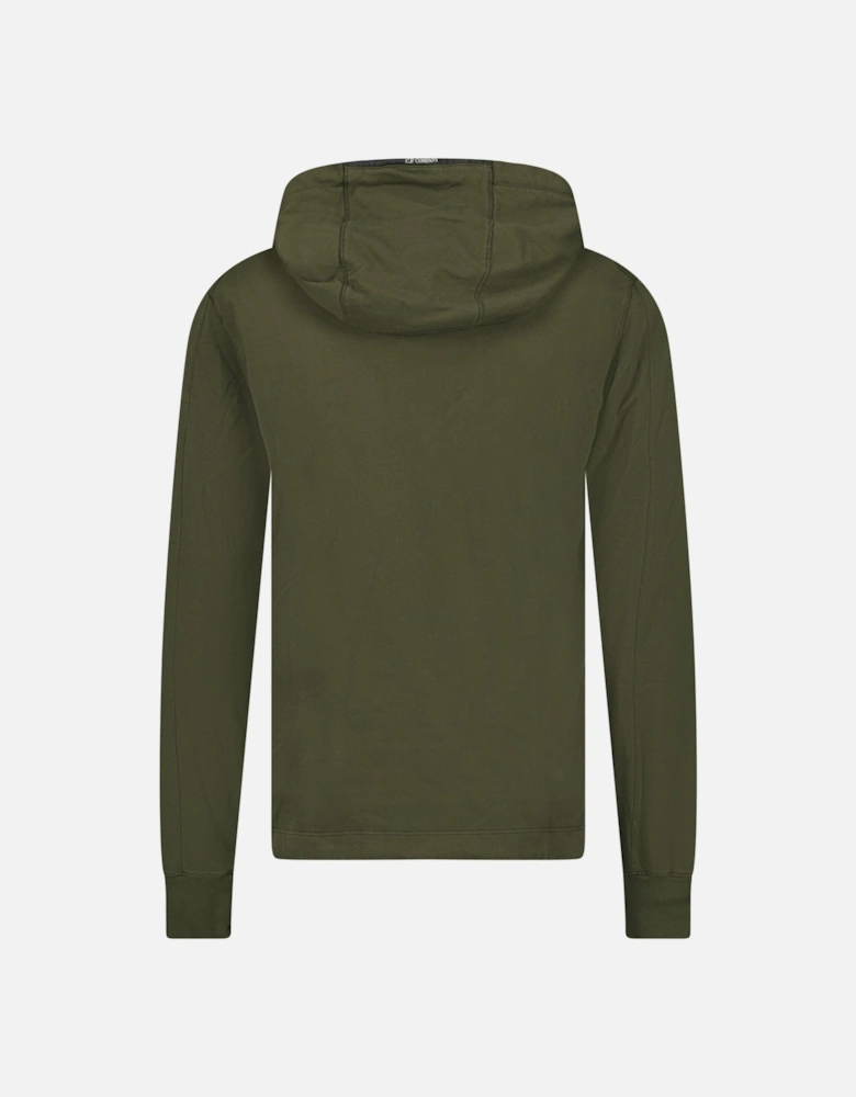 Hooded Lens Light Fleece Sweatshirt Khaki
