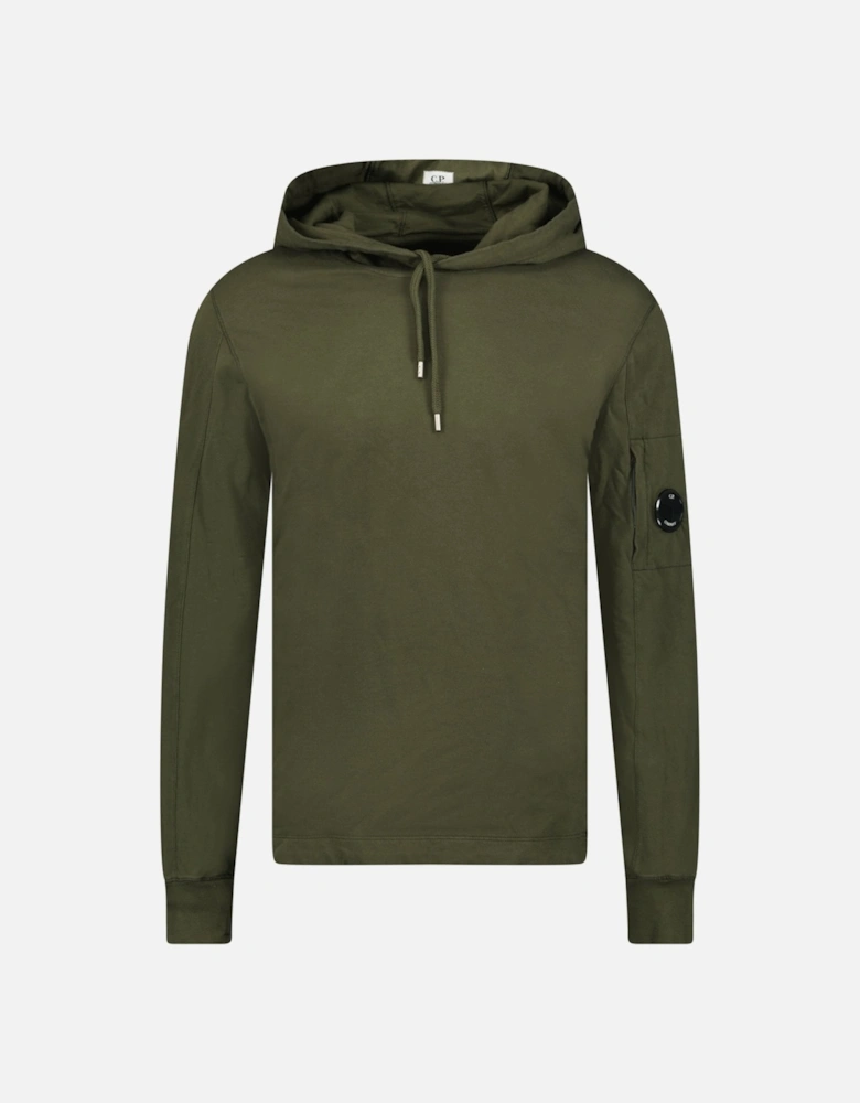 Hooded Lens Light Fleece Sweatshirt Khaki