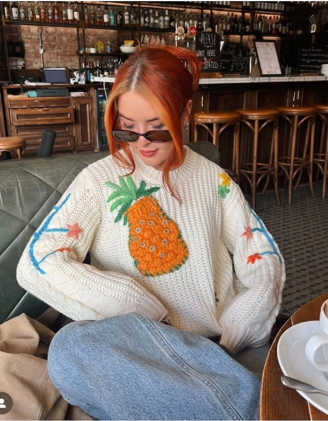 Banana Peel Embroidered Pineapple Jumper, 7 of 6