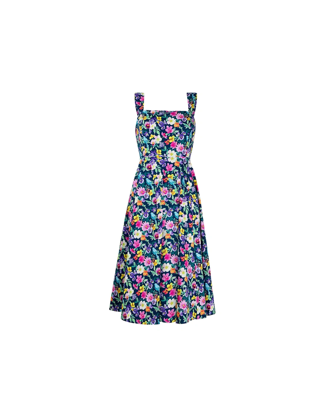 Odette Floral Dress - Navy