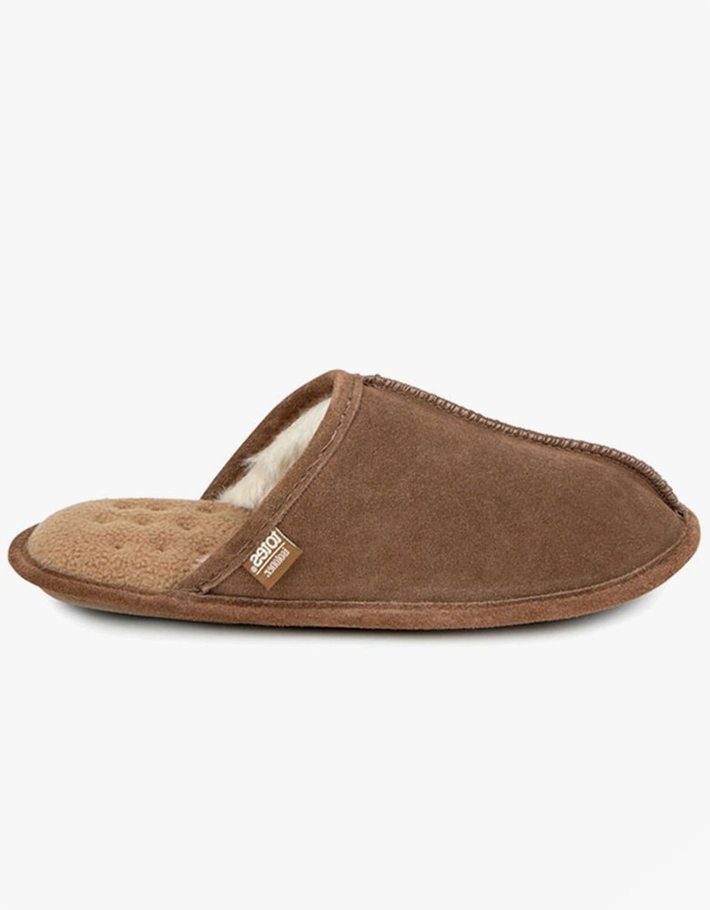 Isotoner Mens Memory Foam Mule Slippers Tan