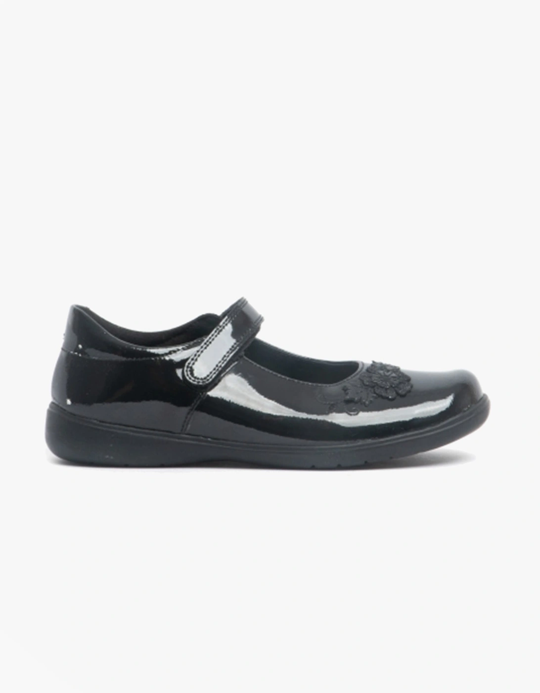 WISH Girls Leather Mary Jane School Shoes Patent Black, 9 of 8