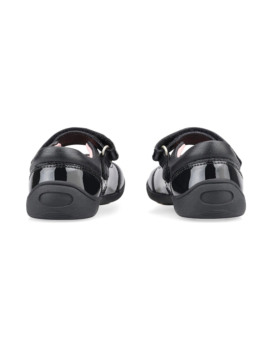 Girls Twizzle Patent Leather First School Shoes with Bow - Black
